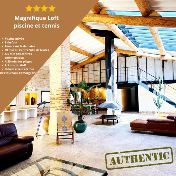 Magnifique Loft - Piscine - Tennis - Babyfoot Villa Nîmes